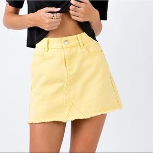 Princess Polly | Hallie Denim Skirt | yellow